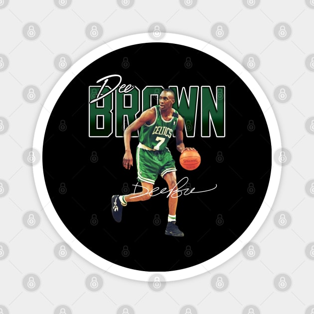 Dee Brown Basketball Legend Signature Vintage Retro 80s 90s Bootleg Rap Style Magnet by CarDE